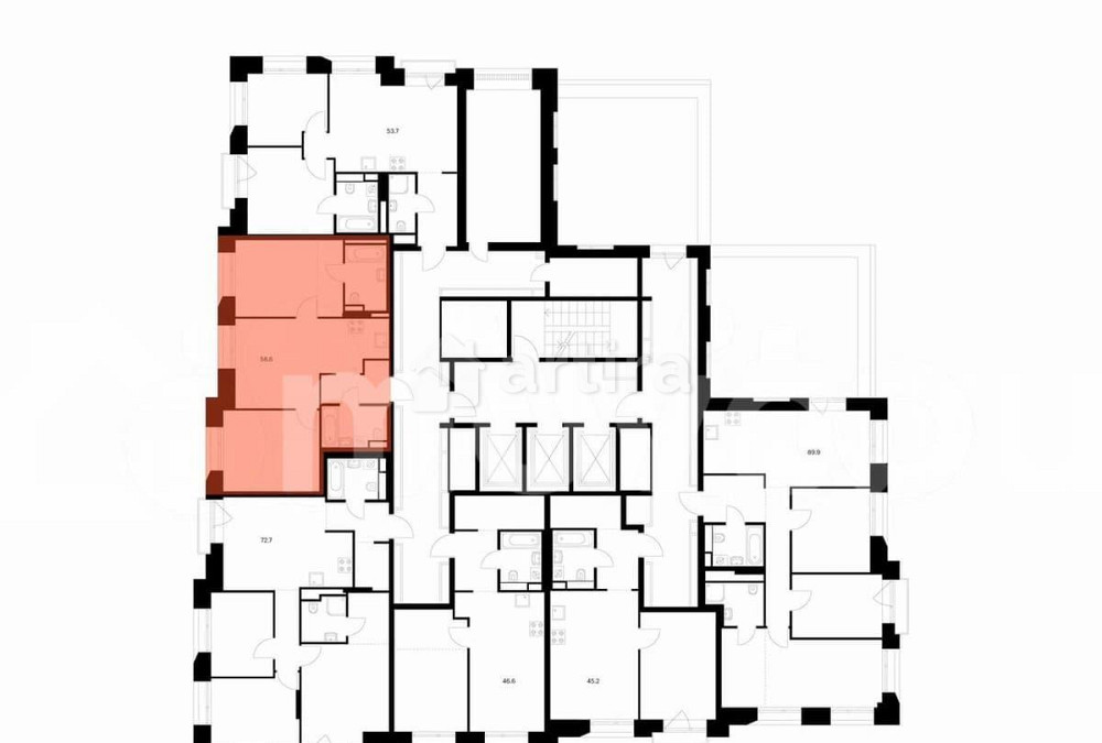 2-комн. квартира, 58.6 м2, 15/18 эт. Москва - изображение 3