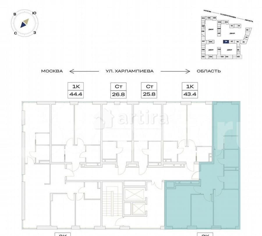 4-комн. квартира, 80.8 м2, 4/24 эт. Москва - изображение 1
