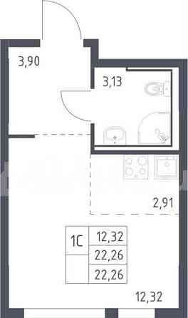 Студия, 22.3 м2, 17/17 эт. Москва