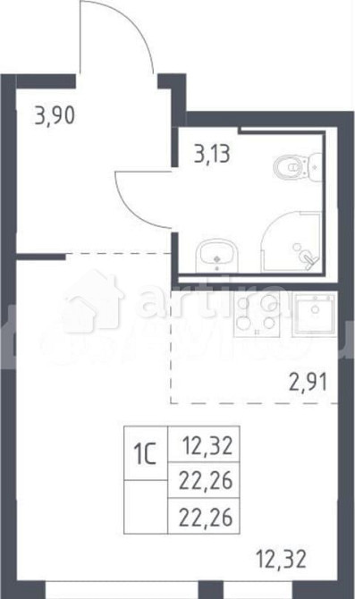 Студия, 22.3 м2, 17/17 эт. Москва - изображение 1