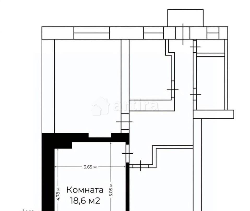 Комната, 18.6 м2, 5/5 эт. Москва - изображение 4