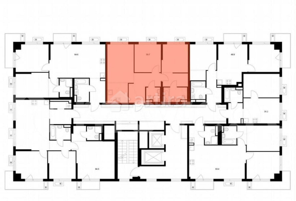 2-комн. квартира, 59.6 м2, 7/22 эт. Москва - изображение 2