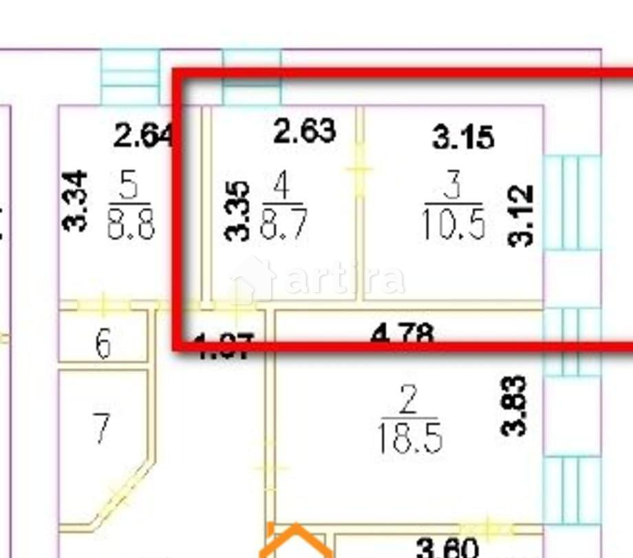 Комната, 33.89 м2, 2/8 эт. Москва - изображение 2