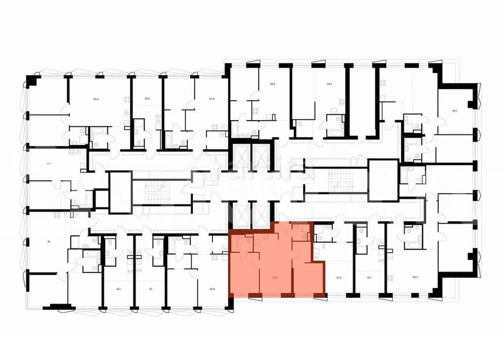 2-комн. квартира, 51.5 м2, 24/38 эт. Москва - изображение 3