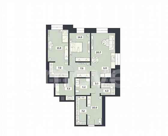 3-комн. квартира, 110.6 м2, 21/27 эт. Москва