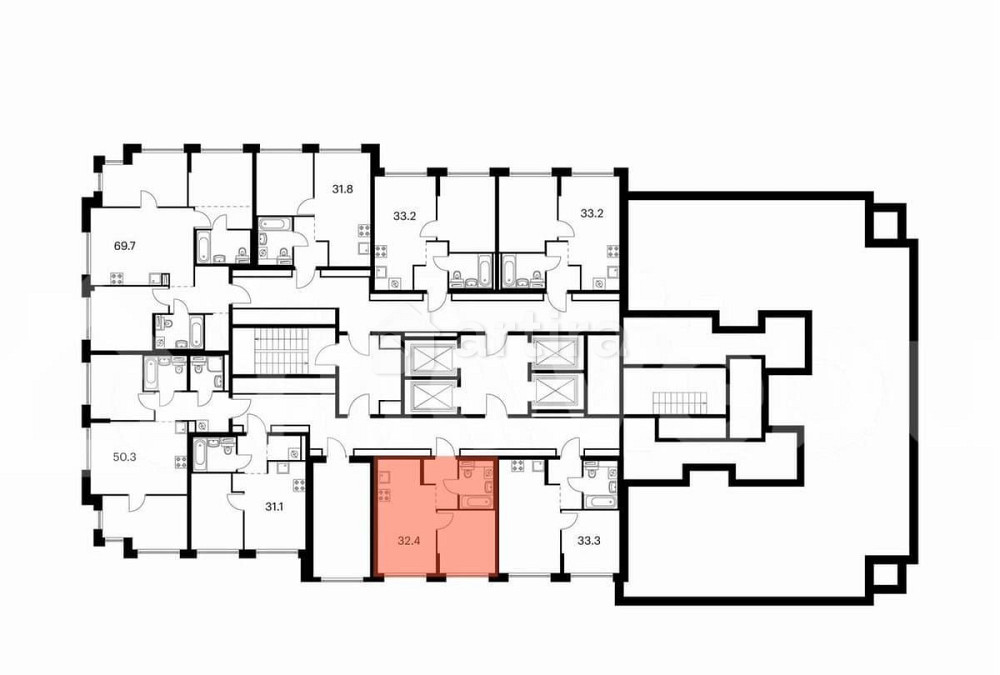1-комн. квартира, 32.4 м2, 30/32 эт. Москва - изображение 3