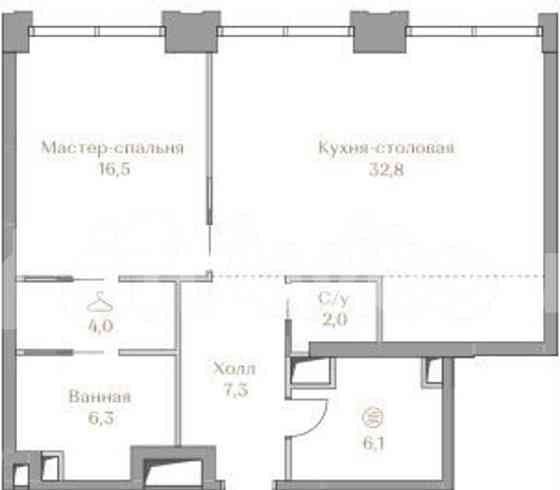 1-комн. квартира, 75 м2, 2/17 эт. Москва