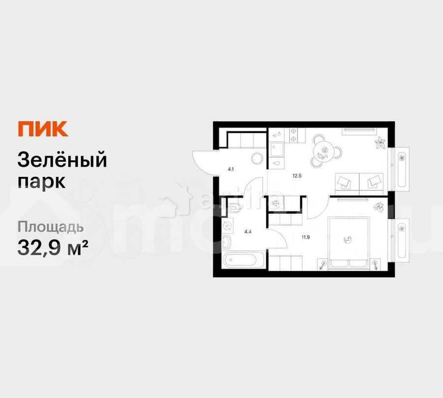 1-комн. квартира, 32.9 м2, 11/13 эт. Зеленоград - изображение 1