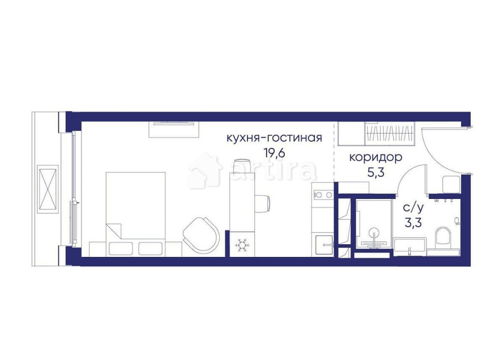 Студия, 28.22 м2, 9/19 эт. Москва - изображение 17