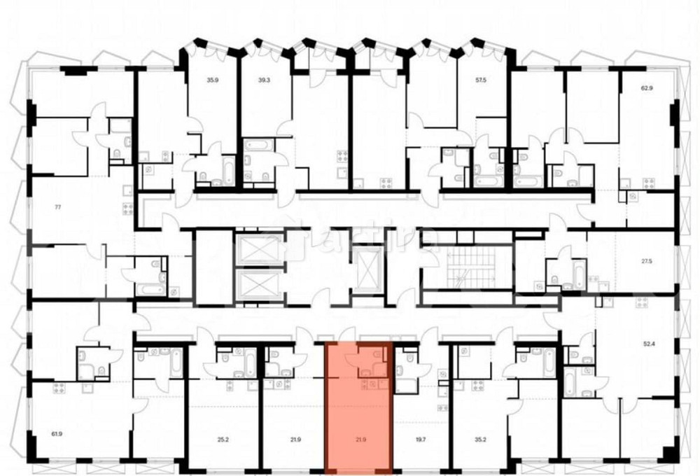 Студия, 21.9 м2, 19/24 эт. Москва - изображение 1
