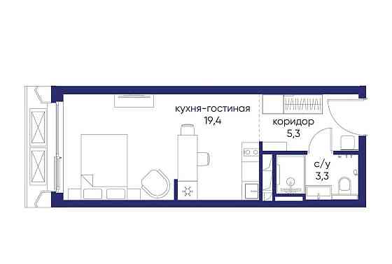 Студия, 28.02 м2, 5/19 эт. Москва