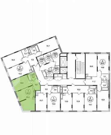 1-комн. квартира, 45.2 м2, 15/17 эт. Москва
