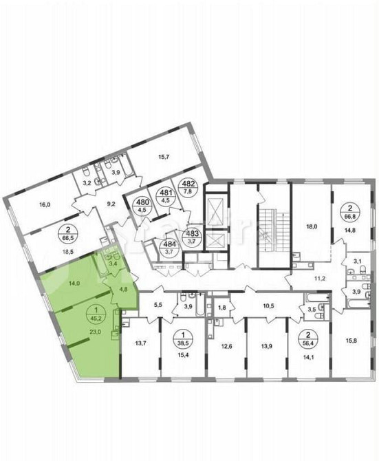 1-комн. квартира, 45.2 м2, 15/17 эт. Москва - изображение 2