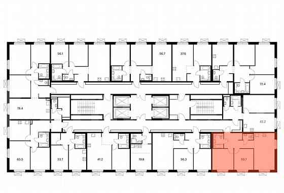 2-комн. квартира, 59.7 м2, 13/25 эт. Москва