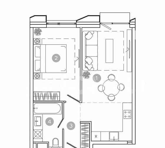 2-комн. квартира, 45.4 м2, 3/17 эт. Москва