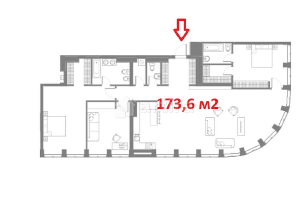 4-комн. квартира, 174 м2, 12/20 эт. Москва - изображение 16
