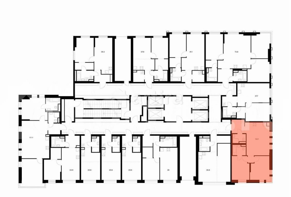 2-комн. квартира, 53.1 м2, 30/37 эт. Москва - изображение 2