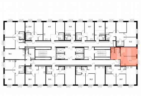 1-комн. квартира, 42.2 м2, 12/25 эт. Москва