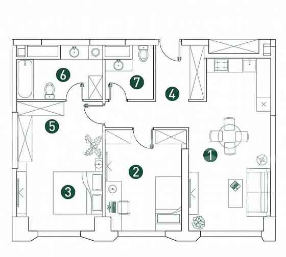 3-комн. квартира, 77.1 м2, 10/32 эт. Москва