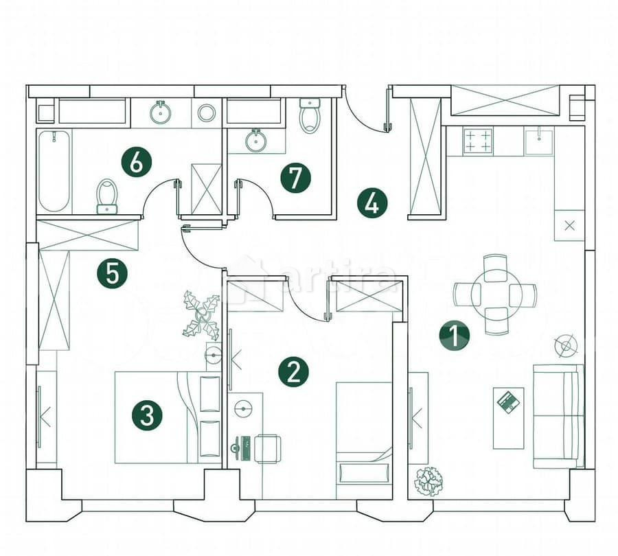 3-комн. квартира, 77.1 м2, 10/32 эт. Москва - изображение 4
