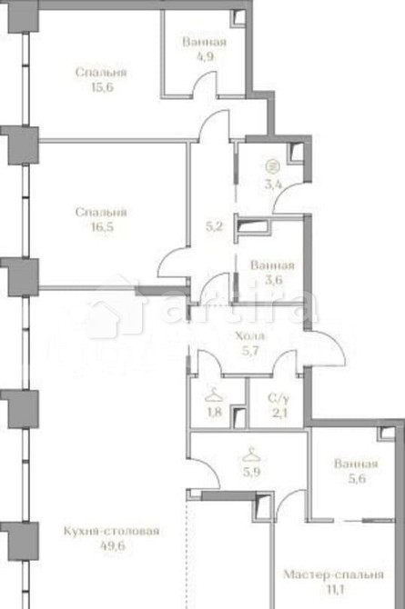 3-комн. квартира, 131 м2, 17/18 эт. Москва - изображение 1
