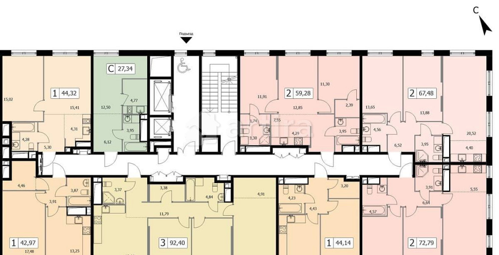 3-комн. квартира, 92.5 м2, 12/19 эт. Москва - изображение 13