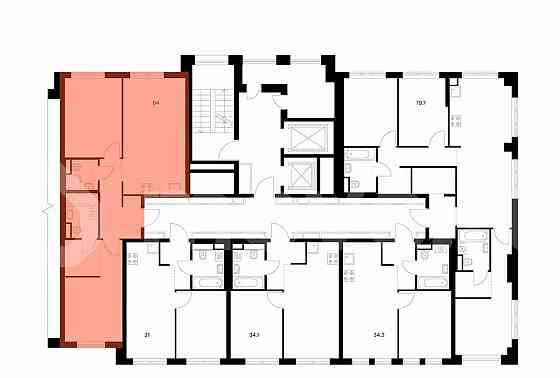 2-комн. квартира, 64 м2, 2/14 эт. Москва