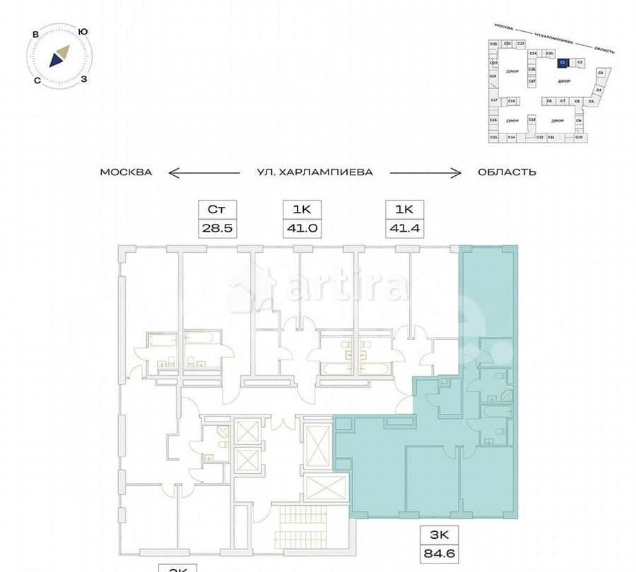 4-комн. квартира, 84.6 м2, 4/24 эт. Москва - изображение 7