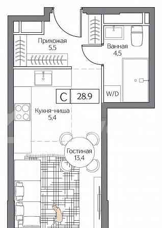 Студия, 28.9 м2, 10/27 эт. Москва