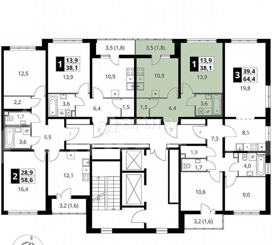 1-комн. квартира, 37.9 м2, 6/22 эт. Москва - изображение 4