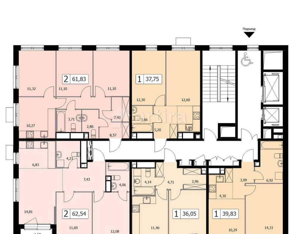 2-комн. квартира, 62 м2, 2/19 эт. Москва - изображение 12