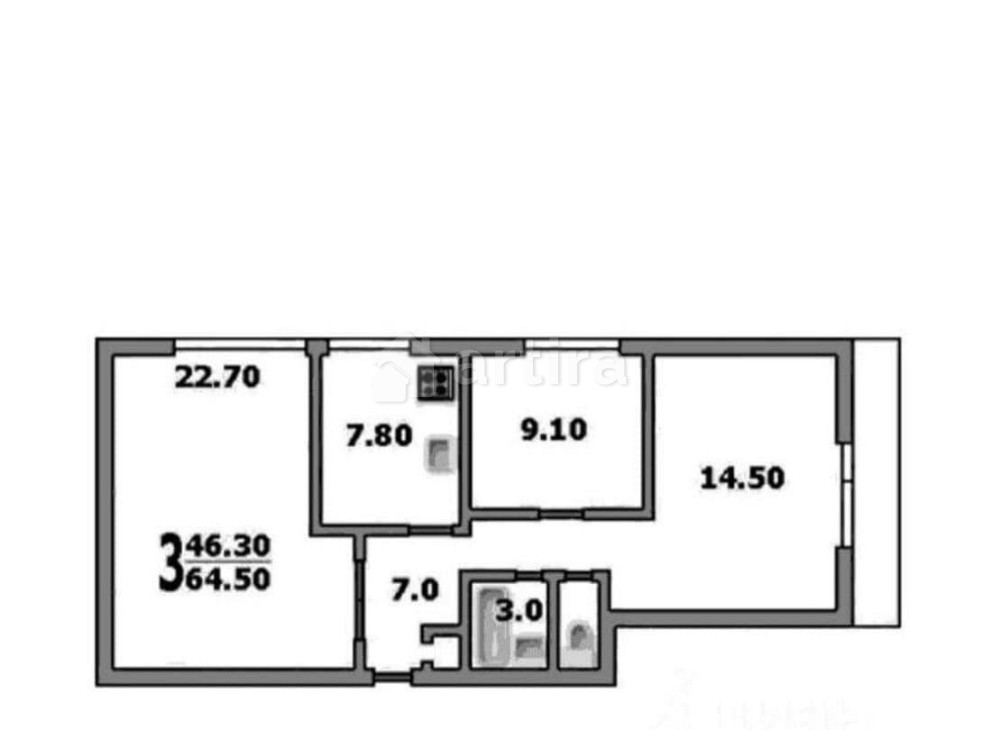 Комната, 22.6 м2, 5/16 эт. Москва - изображение 4