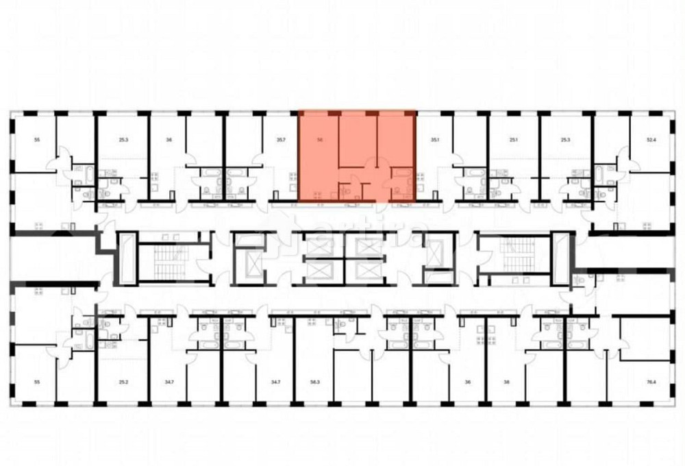 2-комн. квартира, 56 м2, 29/62 эт. Москва - изображение 3