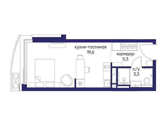 Студия, 28.22 м2, 5/19 эт. Москва