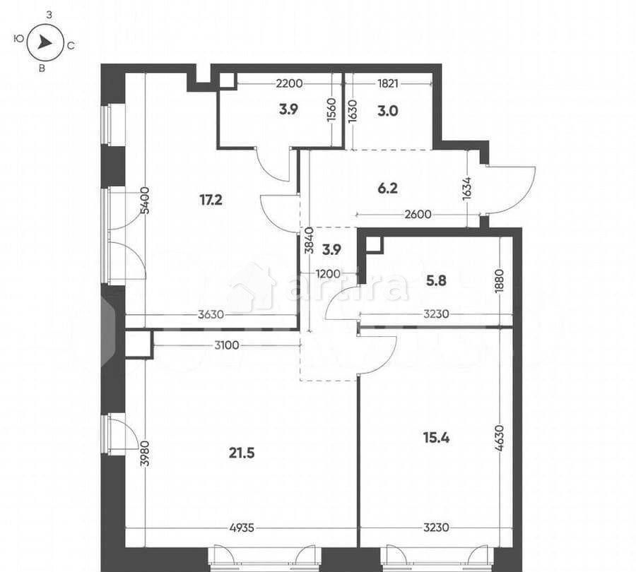 2-комн. квартира, 76.9 м2, 16/16 эт. Москва - изображение 4