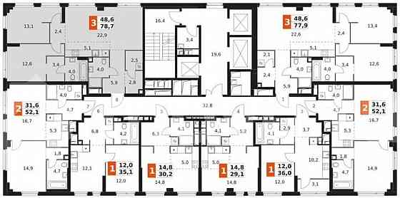 3-комн. квартира, 78.7 м2, 5/28 эт. Москва