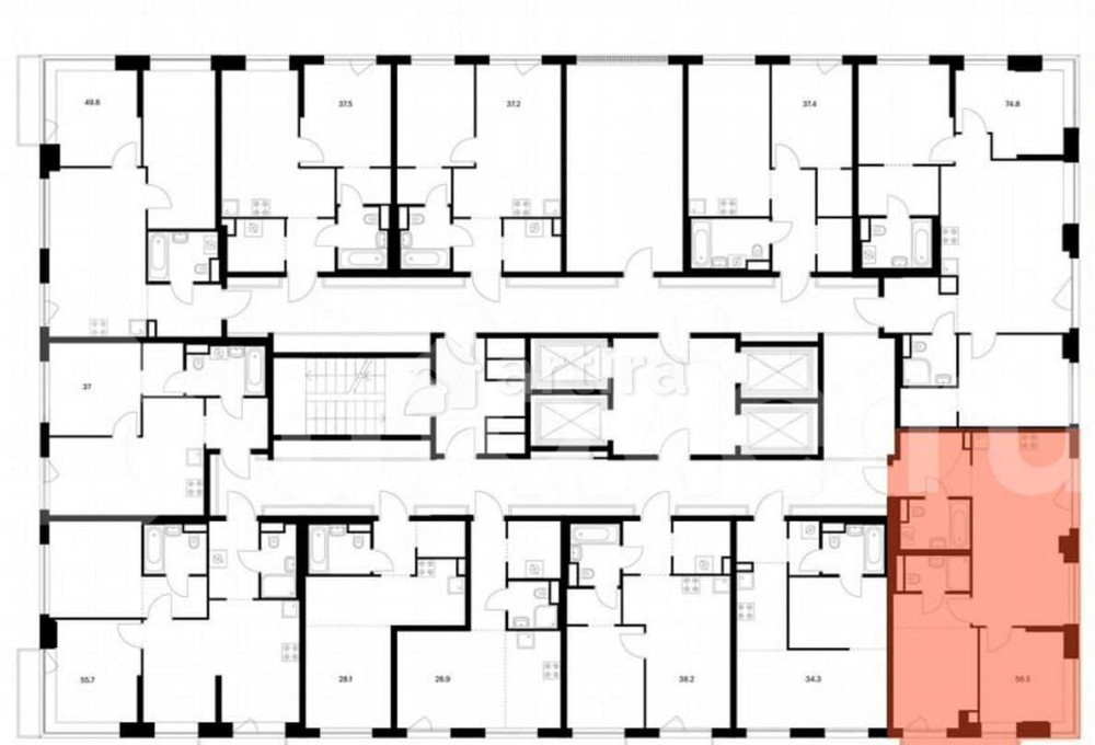 2-комн. квартира, 56.5 м2, 13/32 эт. Москва - изображение 2
