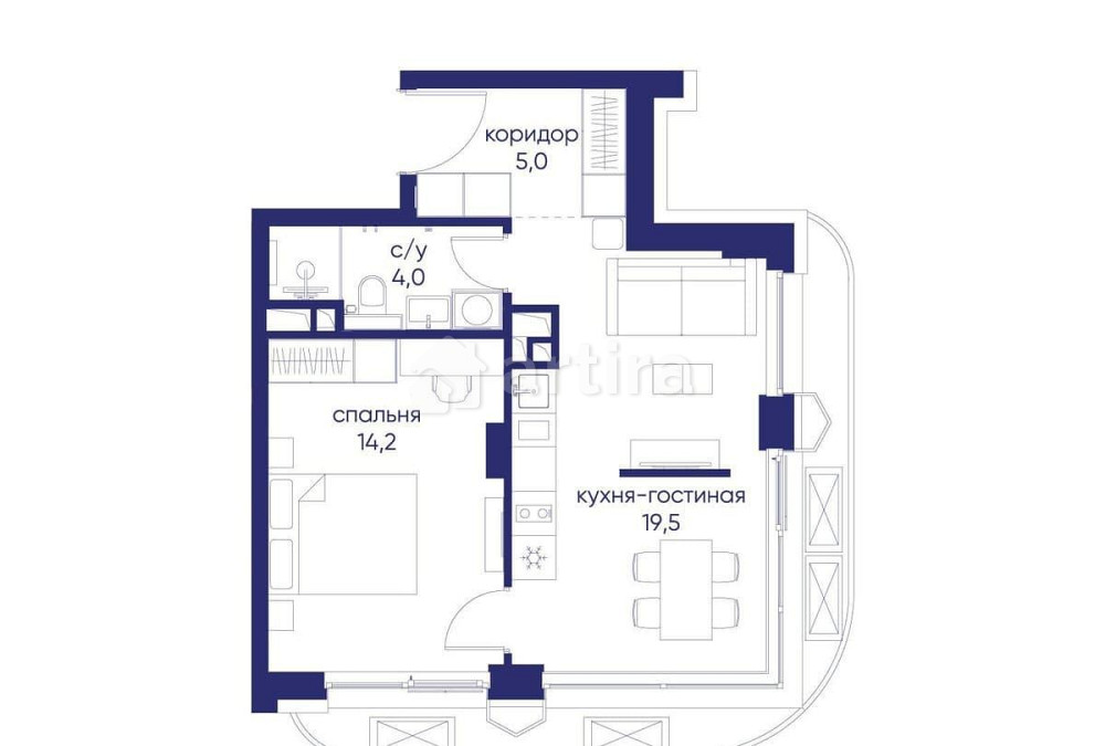 1-комн. квартира, 42.72 м2, 3/19 эт. Москва - изображение 17