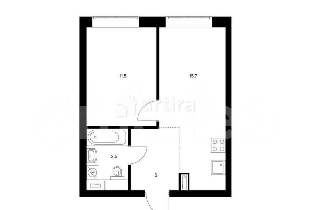 1-комн. квартира, 35.7 м2, 35/62 эт. Москва - изображение 1