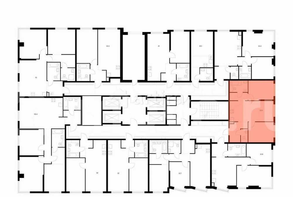 2-комн. квартира, 53.5 м2, 25/32 эт. Москва - изображение 3