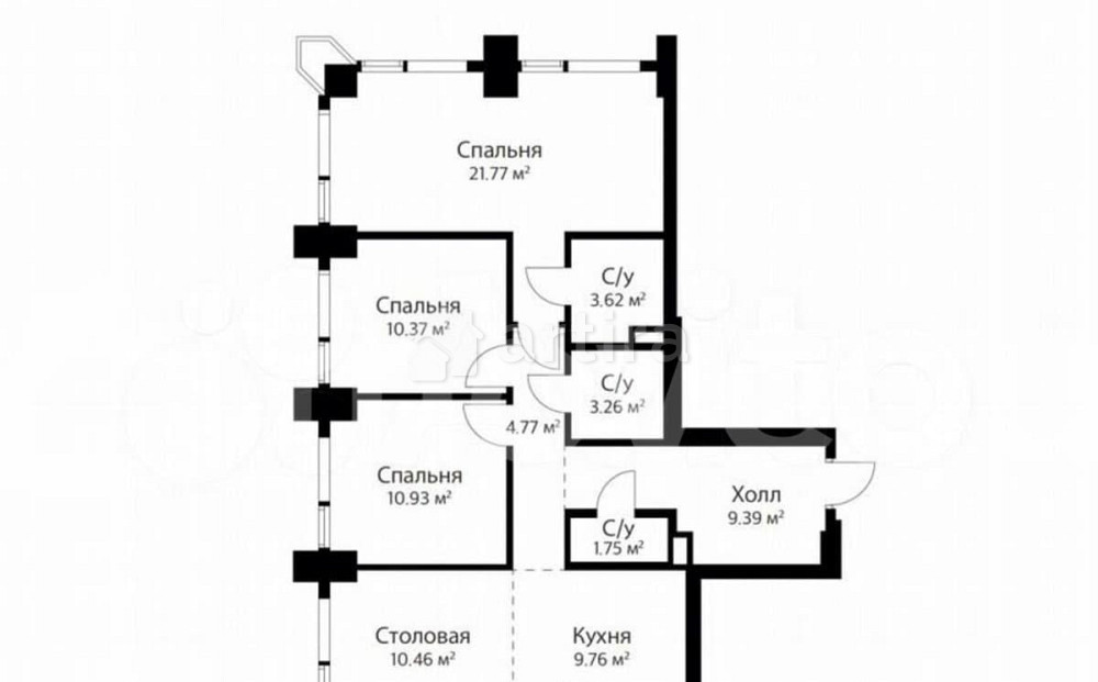 4-комн. квартира, 85.2 м2, 15/55 эт. Москва - изображение 1