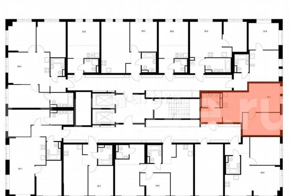 1-комн. квартира, 42.7 м2, 3/16 эт. Москва - изображение 2