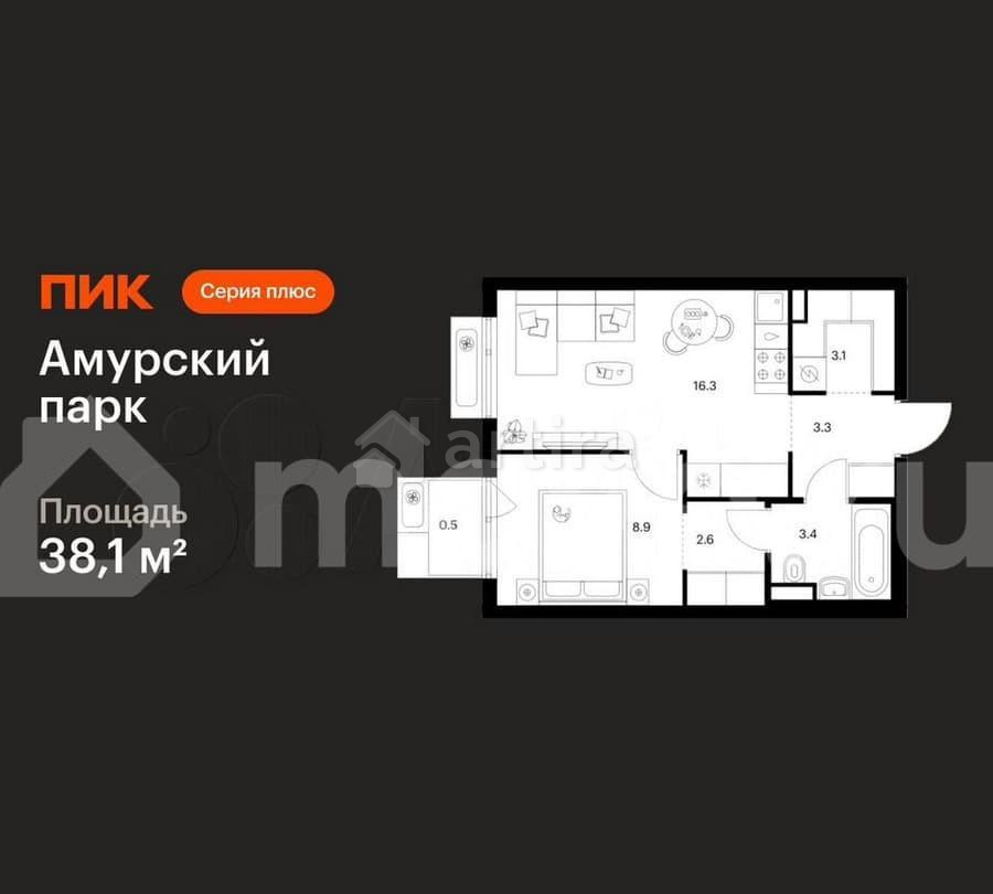 1-комн. квартира, 38.1 м2, 3/19 эт. Москва - изображение 1