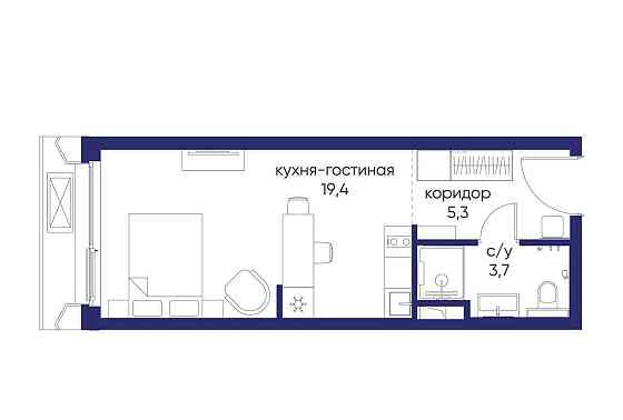 Студия, 28.42 м2, 2/12 эт. Москва