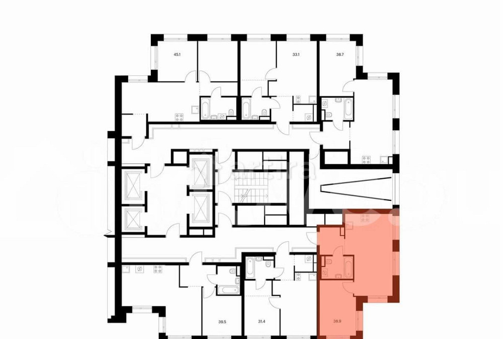1-комн. квартира, 38.9 м2, 27/29 эт. Москва - изображение 2