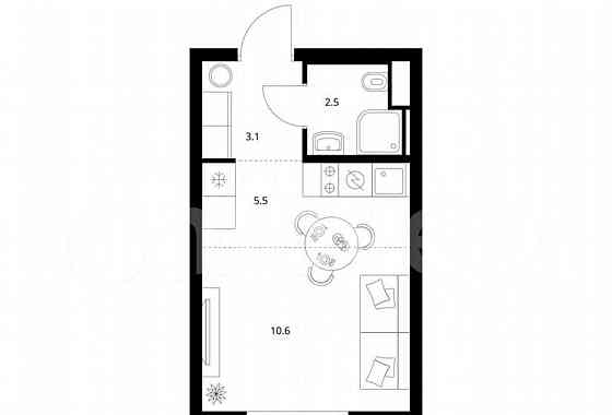 Студия, 21.7 м2, 3/27 эт. Москва