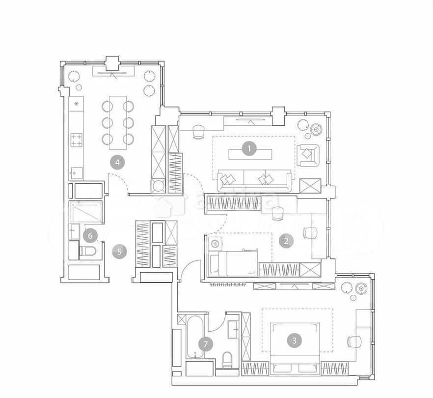 3-комн. квартира, 98.5 м2, 17/19 эт. Москва - изображение 2