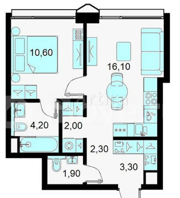 1-комн. квартира, 40.5 м2, 3/50 эт. Москва - изображение 5