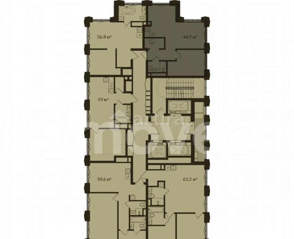 1-комн. квартира, 44.7 м2, 12/22 эт. Москва - изображение 2