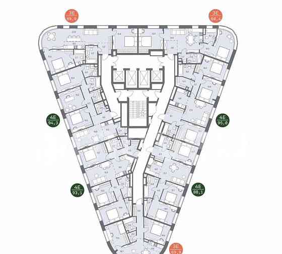 4-комн. квартира, 89.9 м2, 29/31 эт. Москва